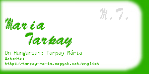 maria tarpay business card